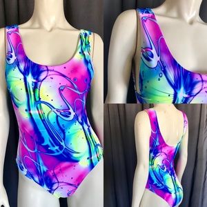 Bright one piece bathing suit